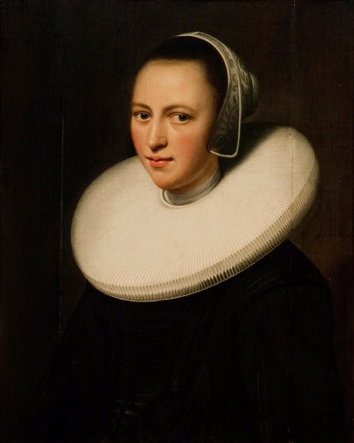 Női portré malomkerék galléros ruhában. (Kép forrása: Wikimedia Commons, public domain)